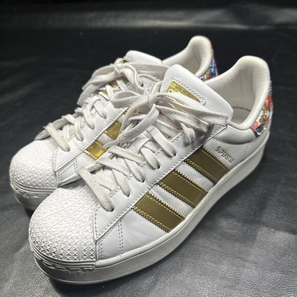 Adidas Superstar Bold x Her Studio Women's 8.5 London Floral Shoes Art BP - Picture 2 of 14